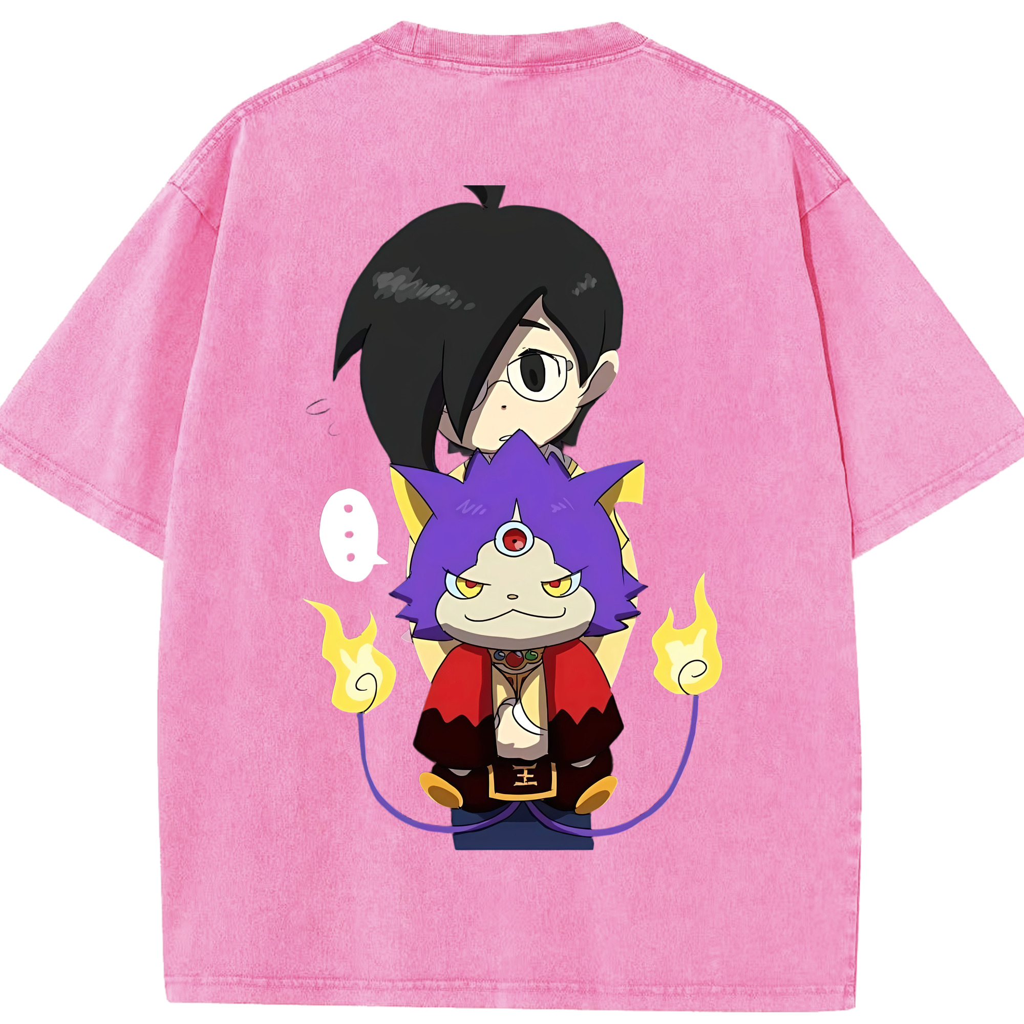 （画像用） 妖怪ウォッチ Yo-kai Watch 綿100% ヴィンテージ風 半袖Tシャツ（背面プリント）
